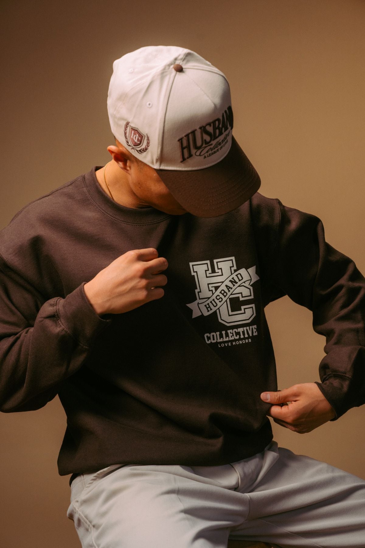 Husband’s Collective Varsity Crewneck (Brown)