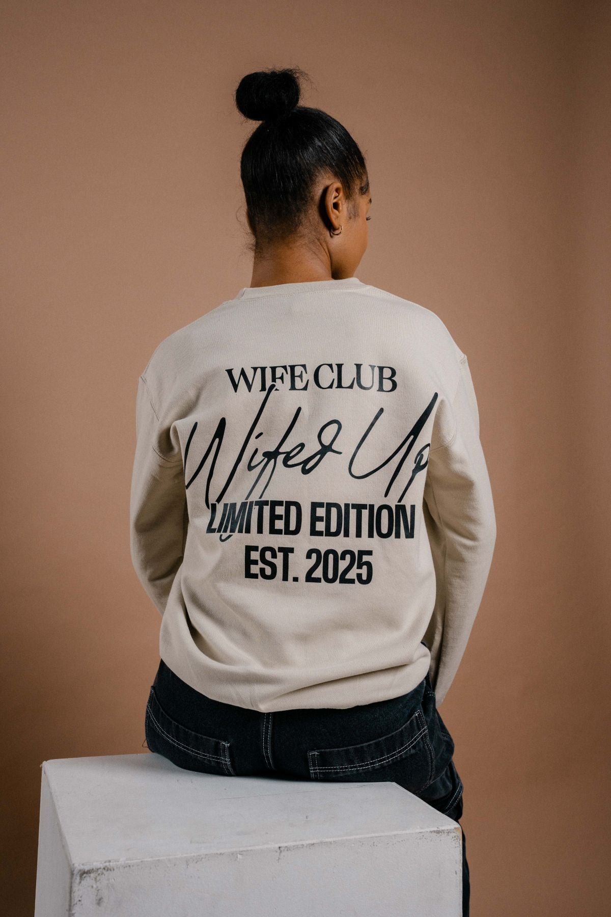 Limited Edition 2025 Wife Club Sweatshirt - Wifed Up (Cream & Black)