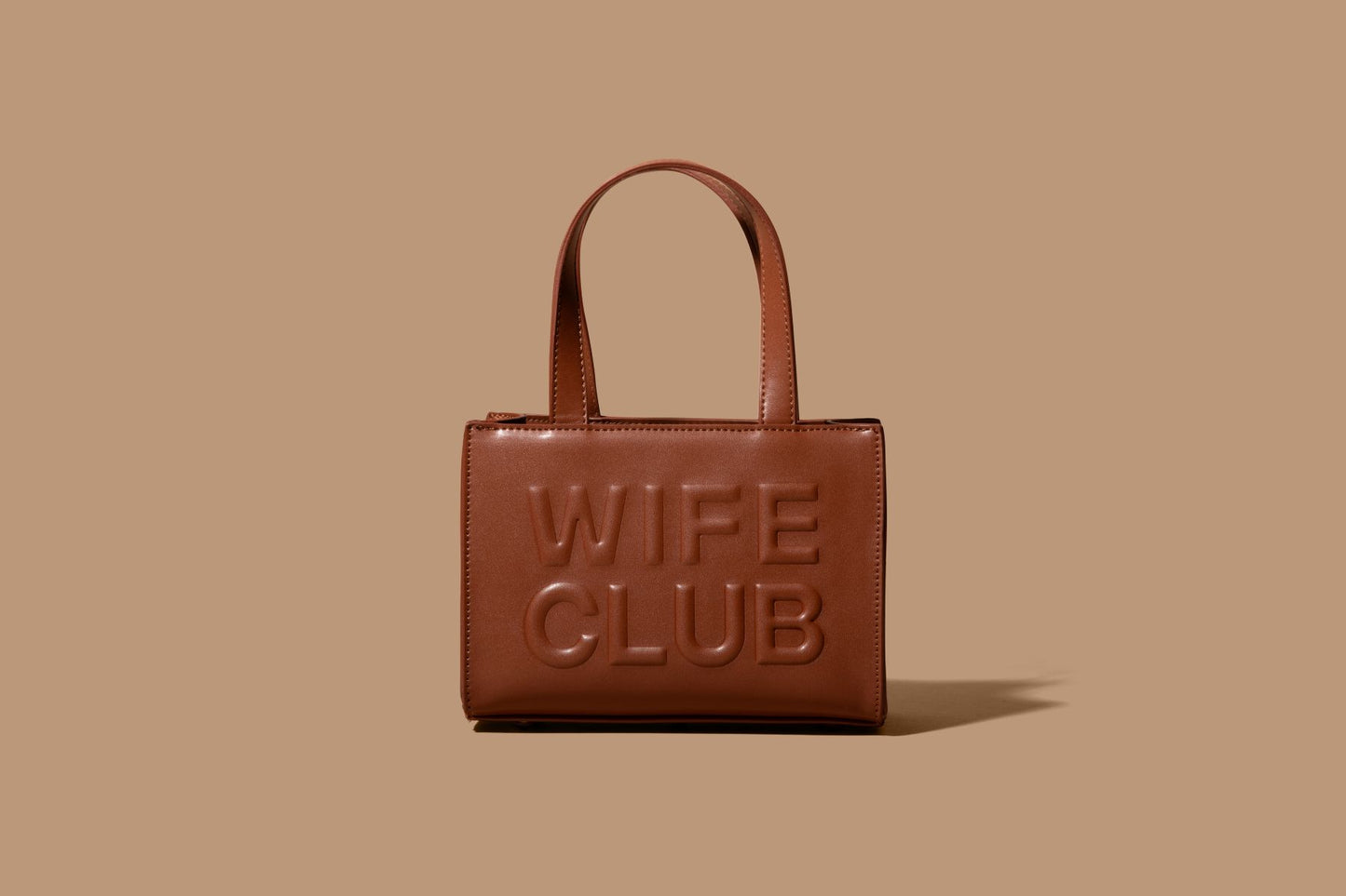 Wife Club Mini Vegan Leather Tote Bag - Honey Brown